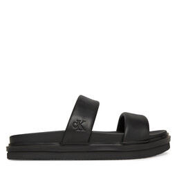 Calvin Klein Jeans Şlapi Calvin Klein Jeans Flat Molded Doublebar Sandal Lth YM0YM01226 Negru