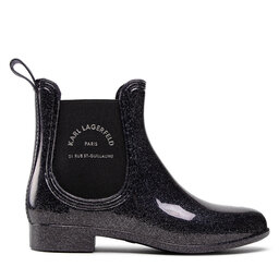 

Гумові чоботи KARL LAGERFELD KL94770 Dark Silver Rubber, Чорний
