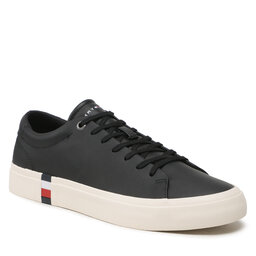 Tommy Hilfiger Teniszcipő Tommy Hilfiger Corporate Leather Detal Vulc FM0FM04589 Black BDS
