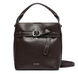 Calvin Klein Handtasche Calvin Klein Buckle Mini Bucket Crossbody LV04F3550G Braun