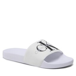 Calvin Klein Jeans Sandaler och Slip-ons Calvin Klein Jeans Slide Monogram Co YM0YM00061 White YBR