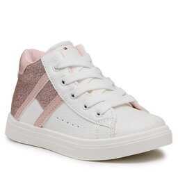 Tommy Hilfiger Αθλητικά Tommy Hilfiger High Top Lace-Up Sneaker T1A9-32301-0701 White/Pink X134