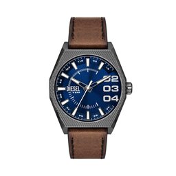 Diesel Zegarek Diesel Double Scraper DZ2189 Silver/Brown