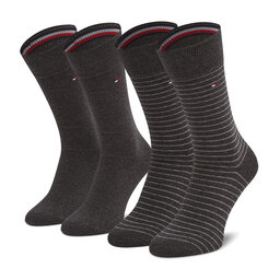 Tommy Hilfiger 2er-Set hohe Herrensocken Tommy Hilfiger 100001496 Grau