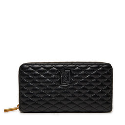 Liu Jo Голям дамски портфейл Liu Jo Ecs Xl Zip Around AF4184 E0022 Черен