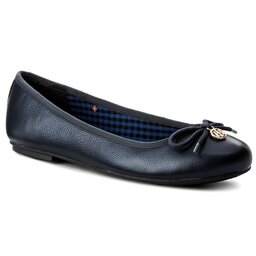 Tommy Hilfiger Ballerinaskor Tommy Hilfiger Basic Metallic Balerina Charm FW0FW02647 Tommy Navy 406