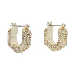 Luv AJ Обици Luv AJ Pave Hex Bolt Huggies HOL22-E-PHBH-G Gold