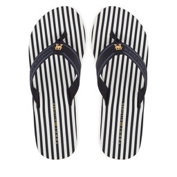 Tommy Hilfiger Šlepetės per pirštą Tommy Hilfiger Th Stripes Wedge Beach Sandal FW0FW08521 Mėlyna