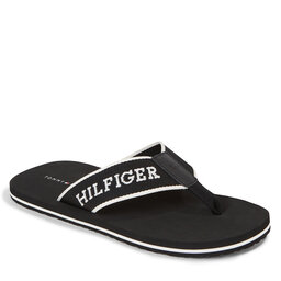 Tommy Hilfiger Infradito Tommy Hilfiger Im Mono Hilfiger Beach Sandal FM0FM04862 Black BDS
