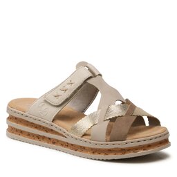 Rieker Pantoletten Rieker 62989-62 Beige Kombi