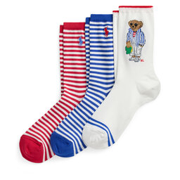 Polo Ralph Lauren Комплект 3 чифта дълги чорапи дамски Polo Ralph Lauren 455972026001 Цветен