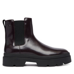 Calvin Klein Klassische Stiefeletten Calvin Klein Lugged Chelsea Boot Matt Lth HM0HM02445 Dunkelbraun