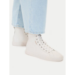 Calvin Klein Sneakers aus Stoff Calvin Klein Vulc Lace Up Hightop Lth HW0HW03076 Weiß