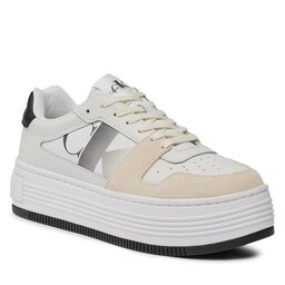 

Снікерcи Calvin Klein Jeans Bold Flatf Low Lace Mix Nbs Sat YW0YW01308 Bright White/Black 01W, Білий