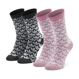 adidas Set di 2 paia di calzini lunghi unisex adidas Monogram Full Glitter Crew HL9420 Multicolore