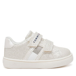 Tommy Hilfiger Сникърси Tommy Hilfiger Flag Low Cut Velcro Sneaker T1A9-33726-0375 M Екрю