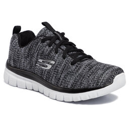 Skechers Chaussures Skechers Twisted Fortune 12614/BKW Black/White