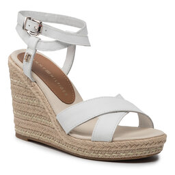 Tommy Hilfiger Sandali Tommy Hilfiger Feminine High Wedge Sandal FW0FW06238 Ecru YBL