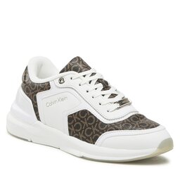 Calvin Klein Сникърси Calvin Klein Flexi Runner Lace Up HW0HW01216 White/Brown Mono 0K4