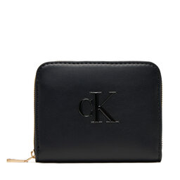 Calvin Klein Maža Moteriška Piniginė Calvin Klein Raised Ck Medium Zip LV04F1026G Juoda