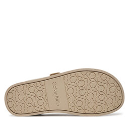 

Шльопанці Calvin Klein Flat Adj Slide Calvin Mtl Lth HW0HW01954 Stony Beige ACE, Écru