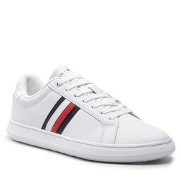 Tommy Hilfiger Сникърси Tommy Hilfiger Corporate Cup Leather Stripes FM0FM04275 White YBR