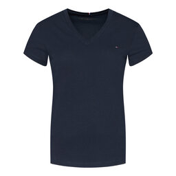 Tommy Hilfiger Tommy Hilfiger Majica Heritage V-Neck Tee WW0WW24969 Mornarsko modra Regular Fit