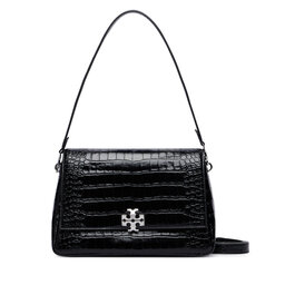Tory Burch Handtasche Tory Burch Charlie Embossed Croc Shoulder Bag 183354 Schwarz