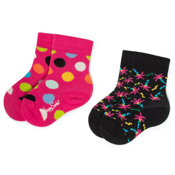 Happy Socks Set di 2 paia di calzini lunghi da bambini Happy Socks KBDO02-9300 Rosa