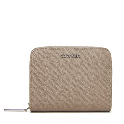 Calvin Klein Portafoglio piccolo da donna Calvin Klein Ck Must Aop Md Zip Around W Flap LV04F1037G Beige
