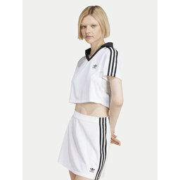 adidas adidas Marškinėliai adicolor Football Jacquard JD2608 Balta Slim Fit
