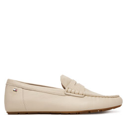 Tommy Hilfiger Mokassins Tommy Hilfiger Flag Leather Driver Loafer FW0FW09350 Écru
