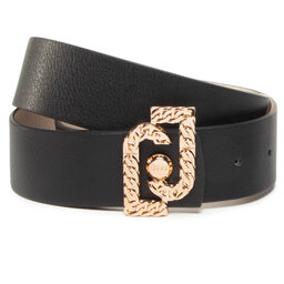 

Жіночий ремінь Liu Jo Cintura 4 cm Logo AF0167 E0006 Nero/Gold 04579, Чорний