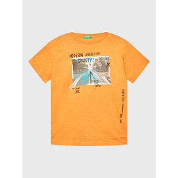 United Colors Of Benetton United Colors Of Benetton Majica 3BR4C10AD Oranžna Regular Fit