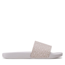

Шльопанці Calvin Klein Pool Slide - Mono HW0HW01528 Dk Ecru/Silver Mink Mono 0F7, Écru