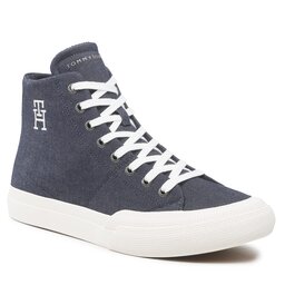 Tommy Hilfiger Tenisice Tommy Hilfiger Th Hi Vulc Premium FM0FM04542 Bluedenimmonogram 0G3