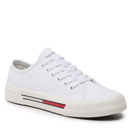 Tommy Jeans Zapatillas de tenis Tommy Jeans Low Cut Wmns Canvas EN0EN02085 White 0K4
