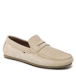Tommy Hilfiger Mokasíny Tommy Hilfiger Casual Hilfiger Suede Driver FM0FM04271 Beige AEG
