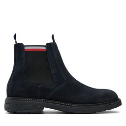 Tommy Hilfiger Kotníková obuv s elastickým prvkem Tommy Hilfiger Chelsea FM0FM05191 Tmavomodrá