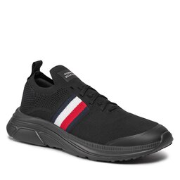Tommy Hilfiger Zapatillas Tommy Hilfiger Modern Runner Knit Stripes Ess FM0FM04798 Black BDS