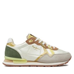 Pepe Jeans Sneakersy Pepe Jeans Brit Print W PLS40010 Bílá