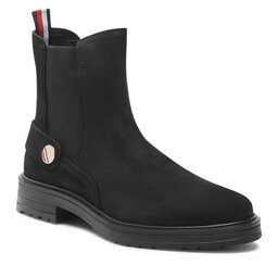 Tommy Hilfiger Chelsea Tommy Hilfiger Th Coin Flat Boot FW0FW06742 Black BDS