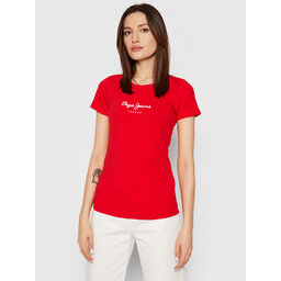 Pepe Jeans Pepe Jeans Póló New Virginia PL505202 Piros Slim Fit