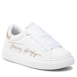 Tommy Hilfiger Sneakers Tommy Hilfiger Low Cut Lace-Up Sneaker T3A4-32151-1375 White/Platinum X048