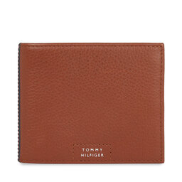Tommy Hilfiger Duży Portfel Męski Tommy Hilfiger Th Prem Leather Flap & Coin AM0AM12189 Brązowy