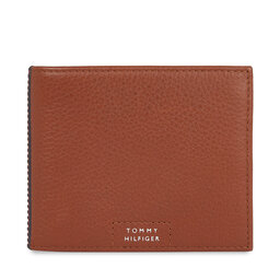 Tommy Hilfiger Velká pánská peněženka Tommy Hilfiger Th Prem Leather Flap & Coin AM0AM12189 Hnědá