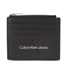 Calvin Klein Jeans Etui pentru carduri Calvin Klein Jeans Sculpted Cardcase 6Cc Mono K60K608399 Black With Rose 01F