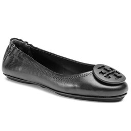 Tory Burch Балеринки Tory Burch Minnie Travel Ballet With Logo 49350 Perfect Black 006