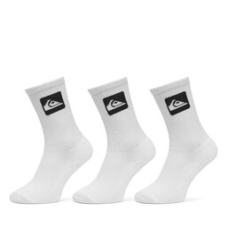 Quiksilver Комплект 3 чифта дълги чорапи мъжки Quiksilver EQYAA04071 Бял