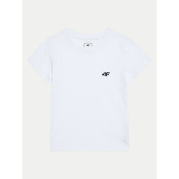 4F 4F Marškinėliai 4FJWMM00TTSHF1658 Balta Slim Fit